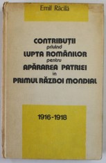 CONTRIBUTII PRIVIND LUPTA ROMANILOR PENTRU APARAREA PATRIEI IN PRIMUL RAZBOI MONDIAL (1916-1918) , 1981