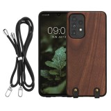 Husa Kwmobile pentru Samsung Galaxy A33 5G, Maro, Lemn, KWM000021OF001C, Silicon, Carcasa