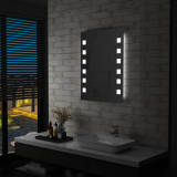 Oglinda cu LED de perete de baie, 60 x 80 cm GartenMobel Dekor, vidaXL