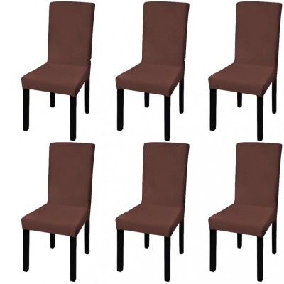 vidaXL Huse de scaun elastice drepte, 6 buc., maro foto