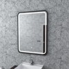 Oglinda LED Touch Korman Technik Konstantine 60x80 cm, Rama Neagra, Iluminata, Decorativa, Inteligenta, Baie/Dormitor