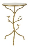 Mauro Ferretti Măsuță Mică Birds Marble, Diametru 38 Cm, &Icirc;nălțime 60 Cm | Aosom Romania
