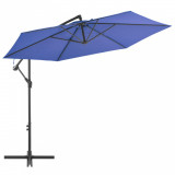 Umbrela suspendata cu stalp din aluminiu, albastru, 300 cm GartenMobel Dekor, vidaXL