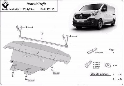 Scut motor metalic Renault Trafic 2014-prezent foto