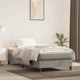Cumpara ieftin Pat box spring cu saltea, gri deschis, 100x200 cm, catifea