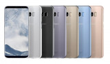 Husa originala Clear Cover Samsung Galaxy S8+ G9550 G9555 + folie sticla +stylus, Samsung Galaxy S8 Plus, Auriu, Mov, Plastic