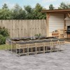 VidaXL Set mobilier grădină cu perne, 13 piese, bej combinat poliratan