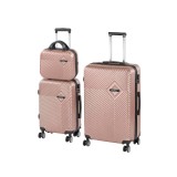 Set 3 Valize Rigide Leziter TraveLux Pro XIX Roz-Auriu ABS Carcasa, Roti 360&deg;, Maner Telescopic