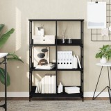 VidaXL Bibliotecă, negru, 78,5x33x117,5 cm, lemn prelucrat