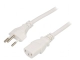 Cablu IEC C13 3x1mm2 5m Alb 10A Mufă PVC
