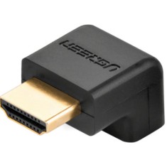 ADAPTOR video Ugreen, &quot;HD112&quot; cupla extender HDMI (T) la HDMI (M), 90 grade jos, rezolutie maxima 4K UHD (3840 x 2160) la 60 Hz, conectori auriti,negr