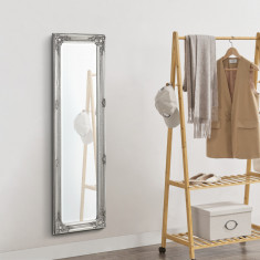 Oglinda de perete Livorno W, en.casa, 132 x 42 x 3,5 cm, lemn, argintiu HausGarden Leisure