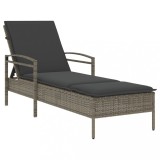 Cumpara ieftin Sezlong cu perna, gri, 63x200x81 cm, poliratan