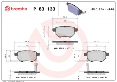 BREMBO P 83 133 PRIME LINE set placute frana,frana disc