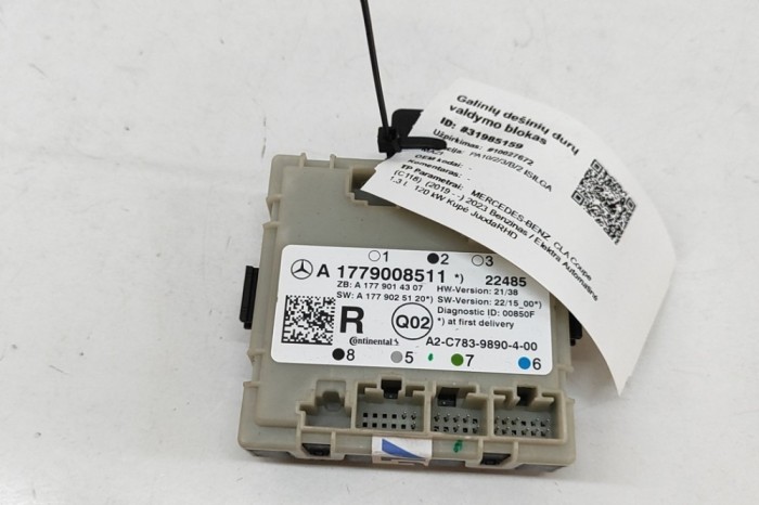 Modul de control ușă dreapta spate MERCEDES-BENZ CLA Coupe C118 2023 OEM: A1779008511,A1779014307,A1779025120,A2C7839890400 | 31985159
