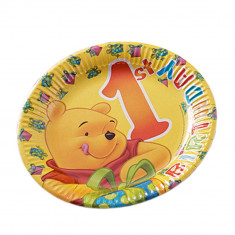 Farfurii petrecere 23 cm 1st Birthday- Winnie The Pooh, Radar 61240, Set 10 buc foto