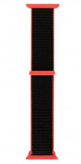 Curea pentru Apple Watch 42 mm iUni Woven Strap, Nylon Sport, Black-Red foto