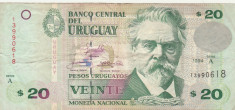 Uruguay 20 Pesos 1994 P.-74a VF foto