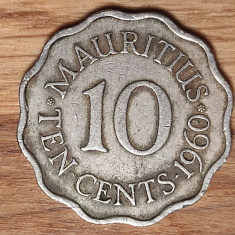 Mauritius - moneda de colectie ultra rara - 10 cents 1960 - tiraj 50k