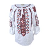 Bluza dama tip ie RD24, alb/rosu , marimea 3XL