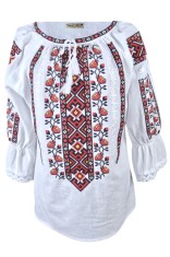 Bluza dama tip ie RD24, alb/rosu , marimea 2XL foto