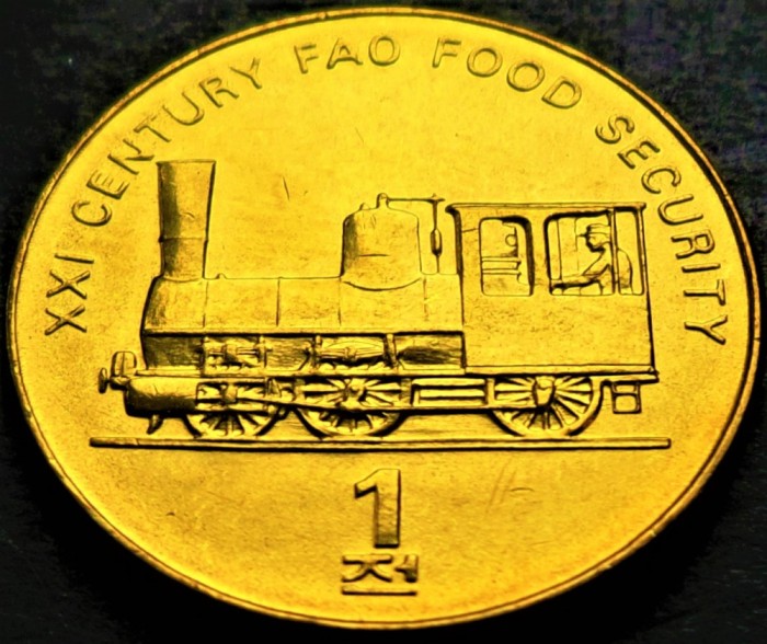 Moneda exotica FAO 1 CHON - Coreea de Nord, anul 2002 * cod 3056 - UNC DIN FASIC