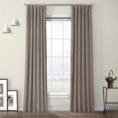 Draperie din catifea cu rejansa din bumbac tip fagure, Madison, 150x220 cm, densitate 700 g/ml, Bej, 1 buc