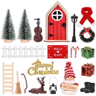 Set 23 piese decoratiuni pentru Craciun Yihang, lemn, textil, plastic, multicolor foto
