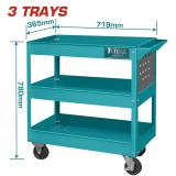 Carucior pentru scule TOTAL cu 3 tavi, pe roti &ndash; 719&times;365&times;663 mm