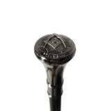 Cumpara ieftin Baston Masonic din Metal cu M&acirc;ner Decorat &ndash; Echer și Compas &ndash; 90 cm