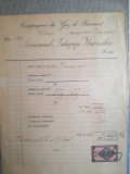 1901, factură Compagnie du Gaz de Bucarest, Seminarul Pedagogic, timbru 10 bani