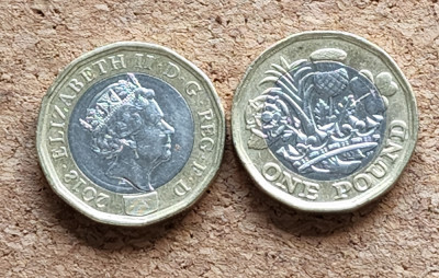 Marea Britanie 1 lira pound 2018 foto