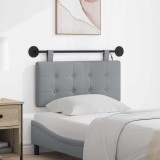 vidaXL Tăblie de pat suspendată Cu lumină LED Gri deschis Țesătură 3424345