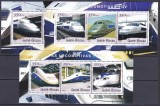 DB1 Transporturi Locomotive TGV Guineea Guinea 3 MS MNH, Nestampilat