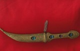 Cutit si teaca din bronz, de panoplie suvenir vintage turcesc