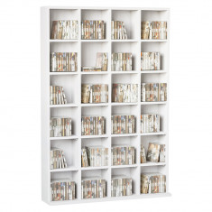 HOMCOM Bibliotecă Spațioasă, Dulap cu 24 Compartimente Reglabile, Design Modern, 130.5x89x20 cm, Alb, pentru Living sau Birou | Aosom Romania