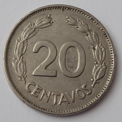 &amp;nbsp;Ecuador , 20 centavos 1966 foto