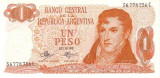 Argentina 1 Peso ND (1970-1973) - (semnături seria C :) - P- 287 UNC !!!