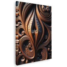 Tablou canvas sculptura lemn detalii, maro, negru 1082 Tablou canvas pe panza CU RAMA 20x30 cm