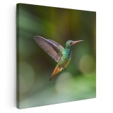 Tablou pasare colibri in zbor, verde 2001 Tablou canvas pe panza CU RAMA 30x30 cm
