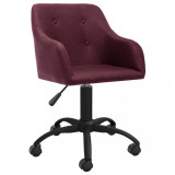 Scaun de masă pivotant, violet, material textil, vidaXL