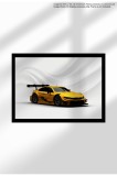 Poster Canvas cu Mașină Sport - Print Digital - 1542 M4 DTM 2015 Race Car - Yellow - front | A3 (29.7 x 42 cm)