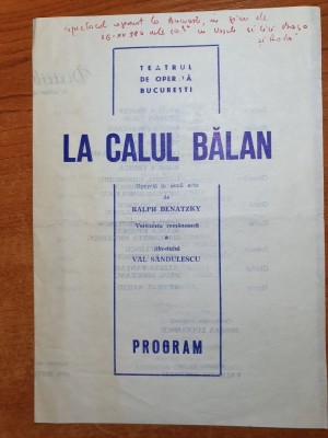 program teatrul de opereta bucuresti 1986- la calul balan foto