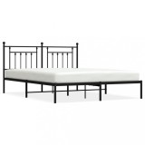 Cumpara ieftin Cadru de pat metalic cu tablie, negru, 180x200 cm