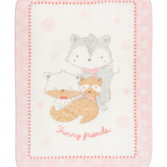 Paturica moale Super Soft 110 x 140 cm Funny Friends Pink