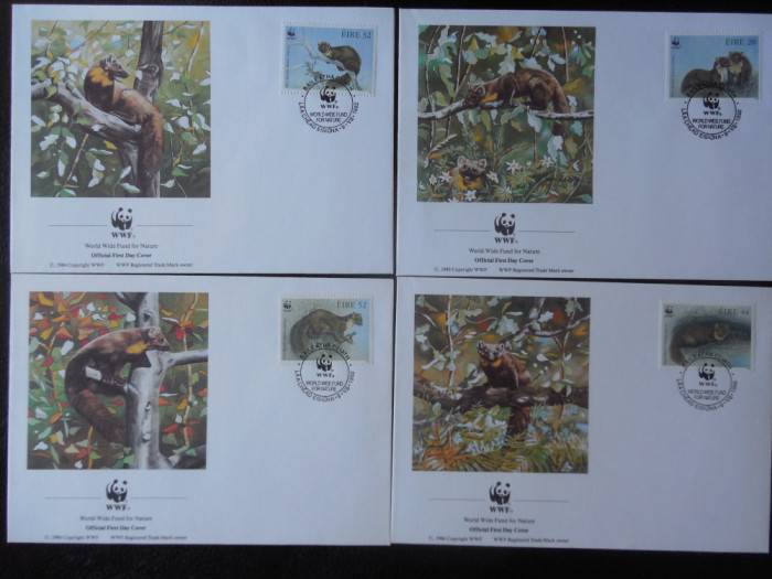 Irlanda-WWF,FDC fauna-set complet