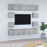 VidaXL Set dulapuri TV, 10 piese, gri sonoma, lemn compozit