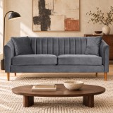 Canapea Belle 208x80x85 cm Material Catifea Gri (cod AF 2425-74)