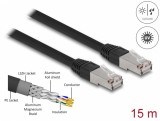 Cablu de retea RJ45 Cat.6A SFTP PE exterior 15m Negru, Delock 80131