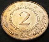 Cumpara ieftin Moneda 2 DINARI / DINARA - RSF YUGOSLAVIA, anul 1980 *cod 1526 = UNC, Europa